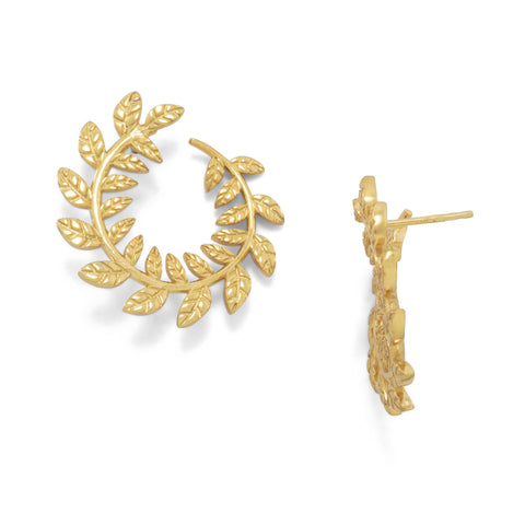 14 Karat Gold Plated Wreath Earrings
