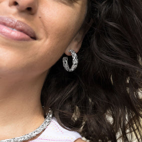 Shiny Byzantine 3/4 Hoop Earrings