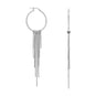 Rhodium Plated Hoop Earrings with Graduated Chains