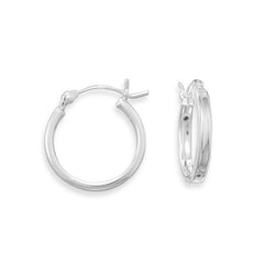 2mm x 18mm Square Tube Hoop Earrings