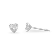 5x5mm Heart CZ Stud Earrings