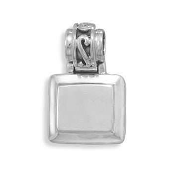 19mm Square Engravable Fancy Hinged Pendant