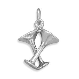 Crossed Wine Glasses Charm