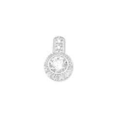 Rhodium Plated 6mm Round CZ/Pave Edge Slide
