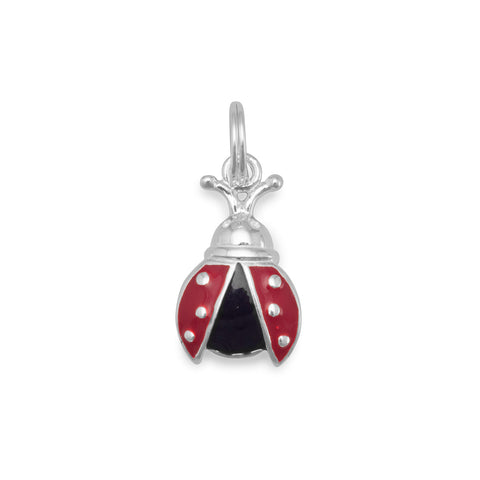 Red and Black Enamel Ladybug Charm
