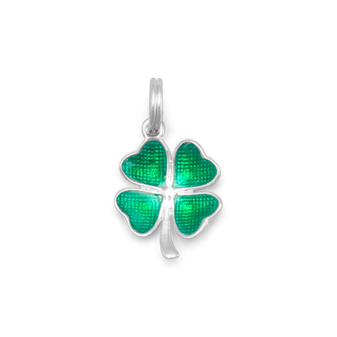 Green Enamel 4 Leaf Clover Charm