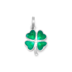 Green Enamel 4 Leaf Clover Charm