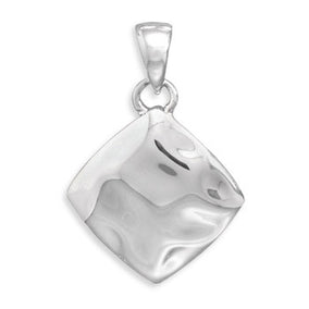 Diamond Shape Hammered Pendant