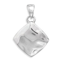 Diamond Shape Hammered Pendant