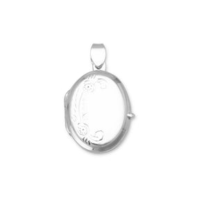 Small Polished/Floral Design Picture Locket