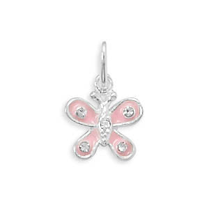Enamel and Crystal Butterfly Charm