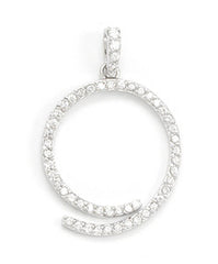 Rhodium Plated Round CZ Pendant