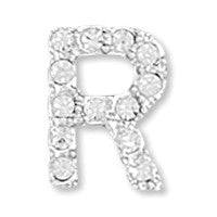 Rhodium Plated Crystal "R" Slide