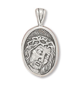 Oxidized Pendant with Christ and the Crown of Thorns