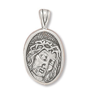 Oxidized Pendant with Christ and the Crown of Thorns