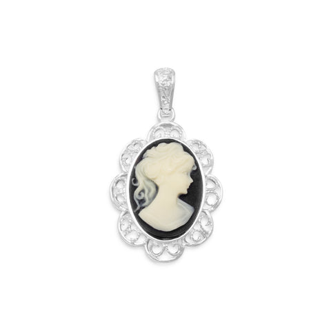 Cameo Pendant with Filigree Edge