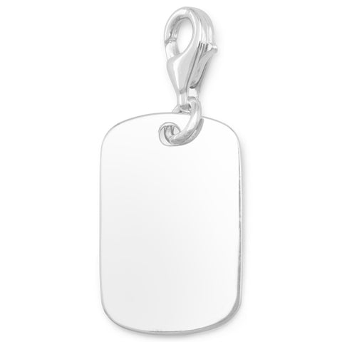 Engravable Tag Charm with Lobster Clasp