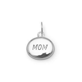 Oval Hollow "MOM" Charm