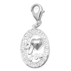 I Love You Charm with Lobster Clasp