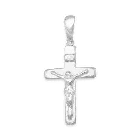 Rhodium Plated Crucifix Pendant