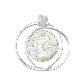 Open Wire Design Ancient Roman Glass Pendant