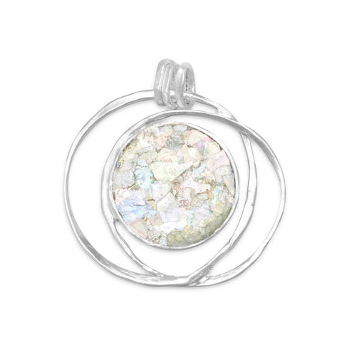 Open Wire Design Ancient Roman Glass Pendant