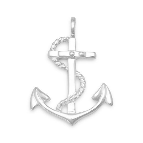 Polished Anchor with Rope Pendant