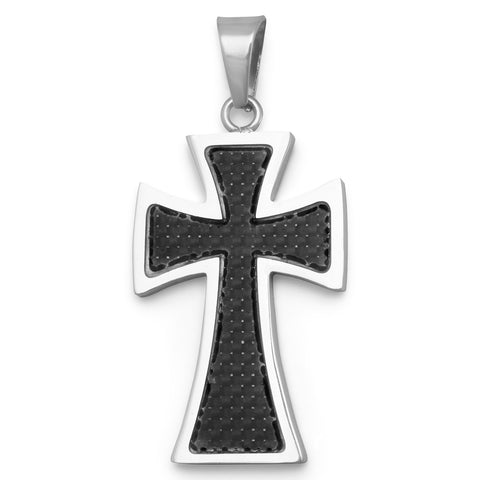 Stainless Steel Cross with Checked Design