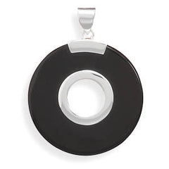 Cut Out Black Onyx Disc Pendant