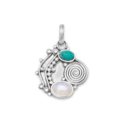 Oxidized Multistone Pendant