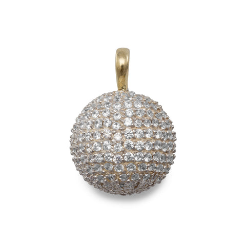 Rhodium and Gold Plated Sterling Silver CZ Pendant.  Chain Sold Separately.