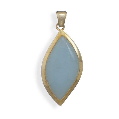 14 Karat Gold Plated Chalcedony Pendant