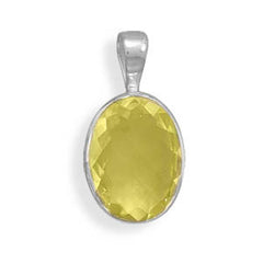 Oval Lemon Quartz Pendant