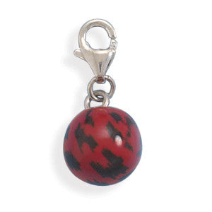 Red and Black Enamel Bead Charm