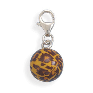 Orange and Brown Enamel Bead Charm