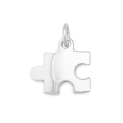 Rhodium Plated Puzzle Piece Pendant