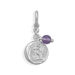 Cupid Charm with Amethyst Bead