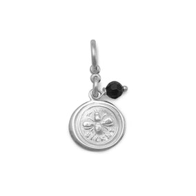 Silent Bee Charm with Black Onyx Bead