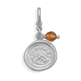 God Gives Us Charm with Amber Bead