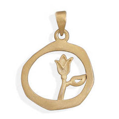 14 Karat Gold Plated Tulip Design Pendant