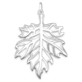 Polished Maple Leaf Pendant