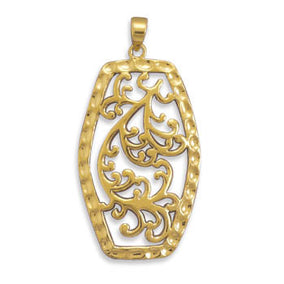 14 Karat Gold Plated Filigree Pendant