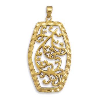 14 Karat Gold Plated Filigree Pendant