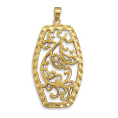14 Karat Gold Plated Filigree Pendant