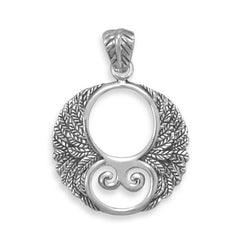Oxidized Ornate Wings Pendant