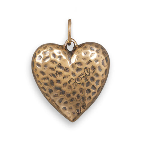 Bronze Puffy Heart Pendant