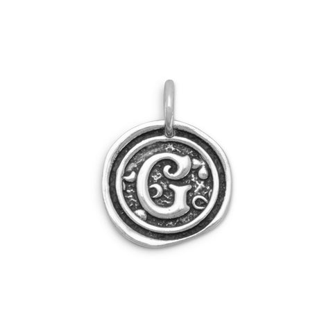 Oxidized Initial "G" Pendant