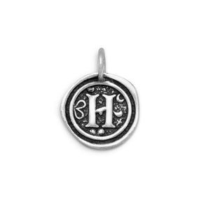 Oxidized Initial "H" Pendant