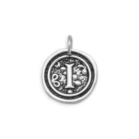 Oxidized Initial "I" Pendant