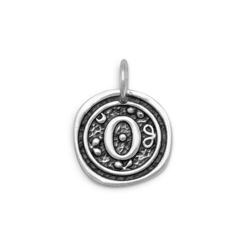 Oxidized Initial "O" Pendant